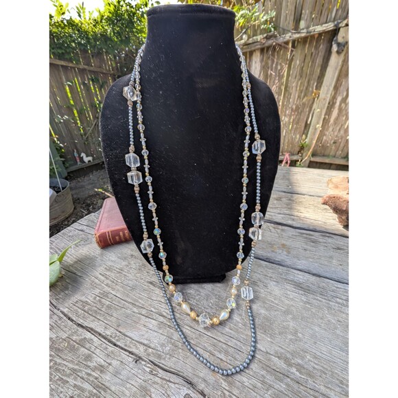 80s Sparkly Beaded Necklaces, Retro Bead Necklace Lot - Picture 2 of 9